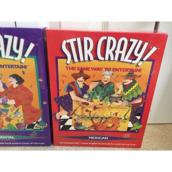 BRAND NEW 2 STIR CRAZY! ORIENTAL MEXICAN DINNER PARTY GAMES VINTAGE BOARD GAMES - Picture 3 of 6